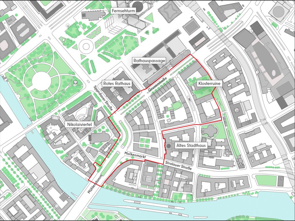 Das künftige Stadtbild: Flächen werden  gewonnen durch die Verlegung der Straßen.  Ein neues Quartier soll entstehen