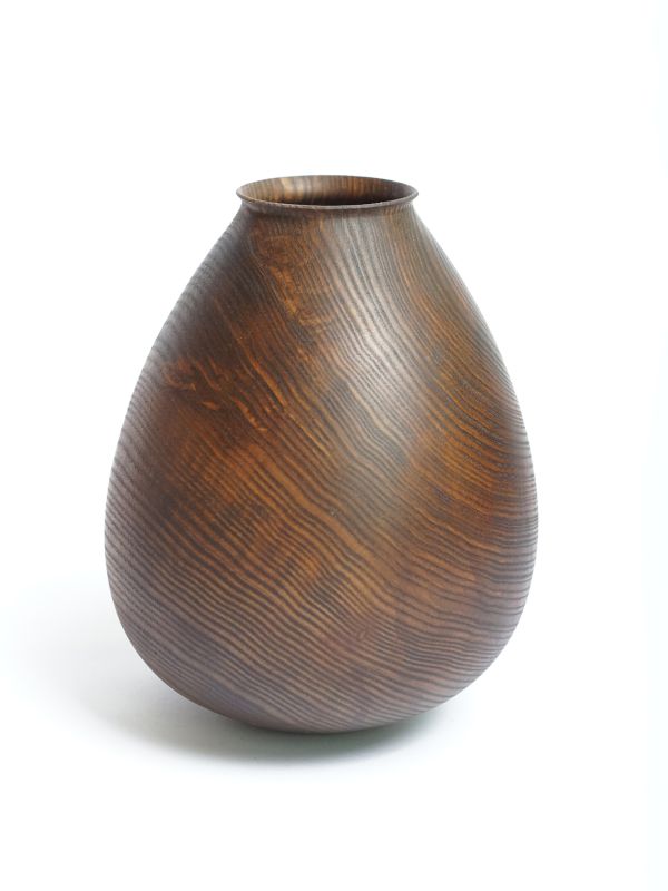 Vase, Esche, 33 cm Höhe